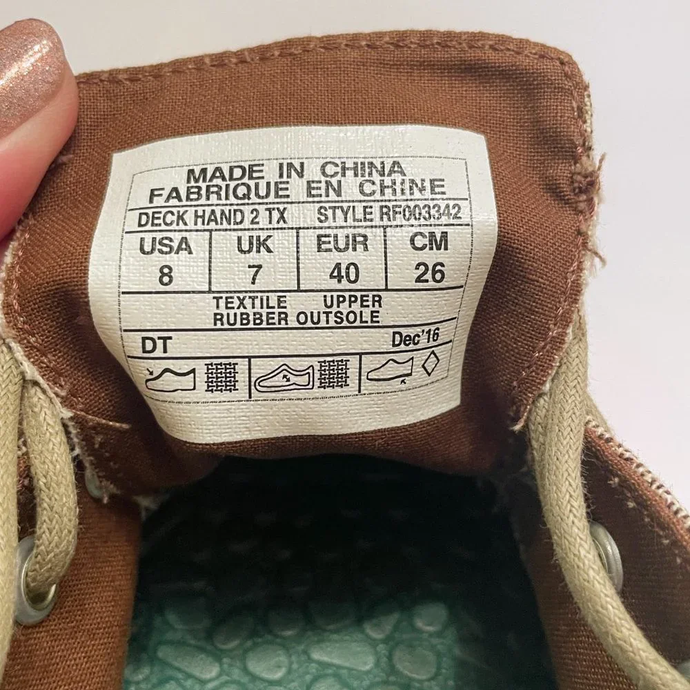Reef Deck Hand 2 TX Style# RF003342 Brown/Cream Lace Up Sneaker Shoes Size: 8